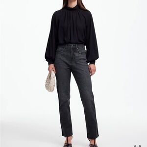 Madewell the '90s straight jean in rojas wash tux stripe